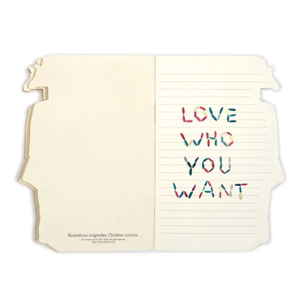 NEW Christian Lacroix Love Who You Want Harlequin Giraffe 80pgs Die-Cut Notebook